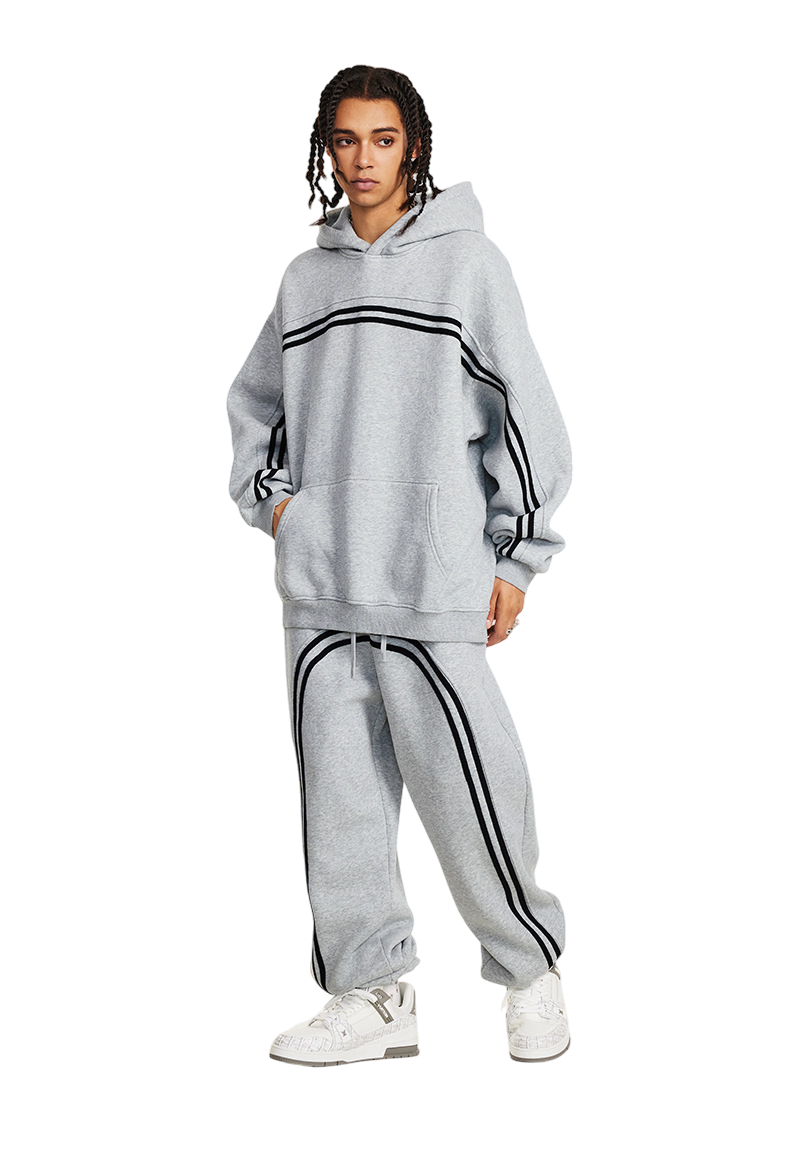 Stripe Washed Loose Fit Track Suit