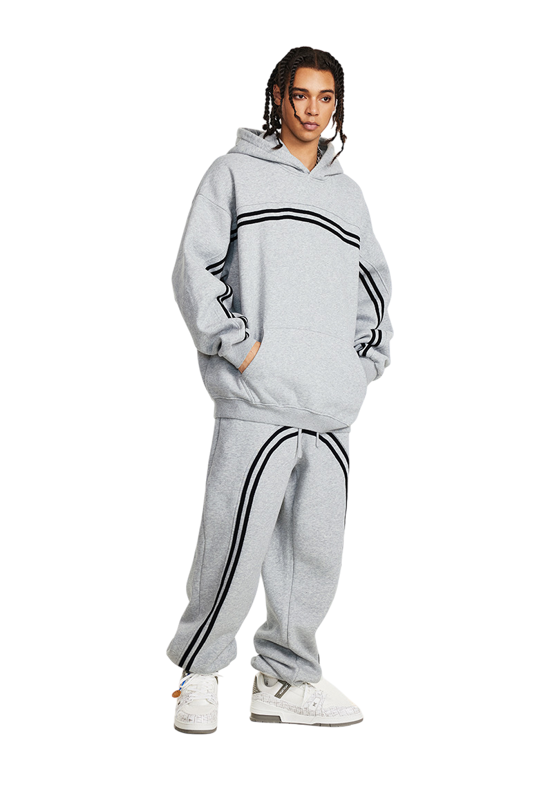 Stripe Washed Loose Fit Track Suit