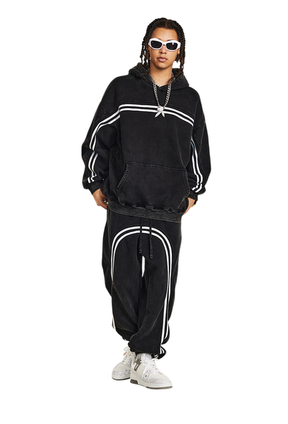 Stripe Washed Loose Fit Track Suit