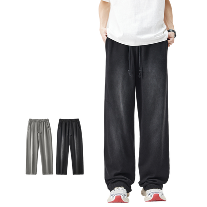 Baggy Washed Straight-Cut Sweatpants