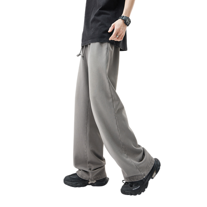 Baggy Washed Straight-Cut Sweatpants