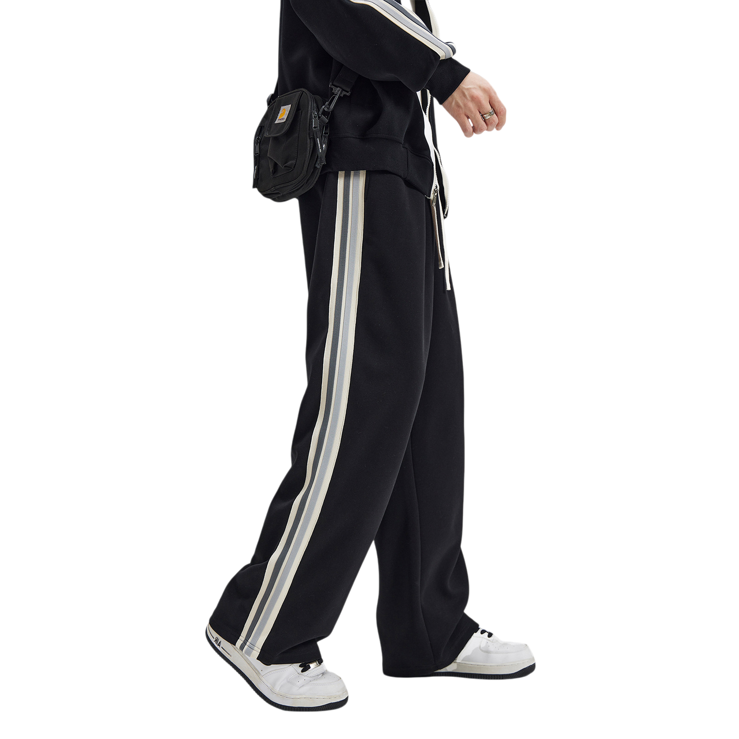 Stripe Straight-cut Sweatpants