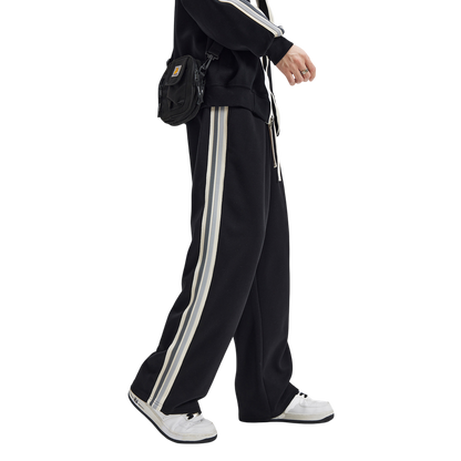 Stripe Straight-cut Sweatpants