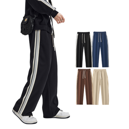 Stripe Straight-cut Sweatpants