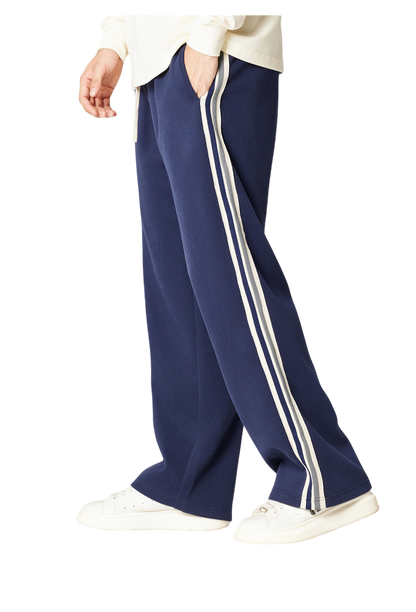 Stripe Straight-cut Sweatpants