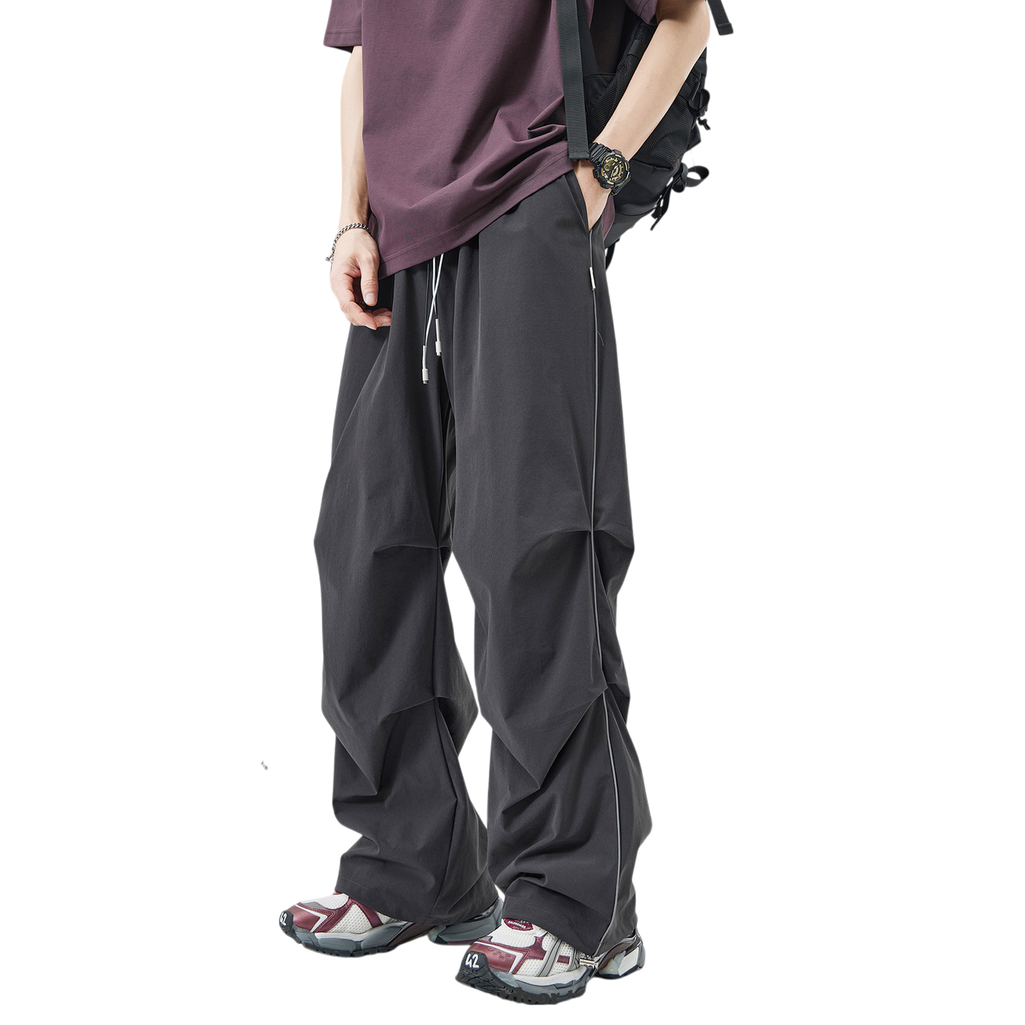 Corrugated Loose Fit Pants