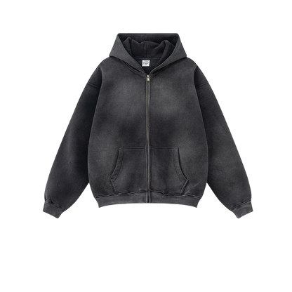 Washed Zipper Hoodie Tracksuit