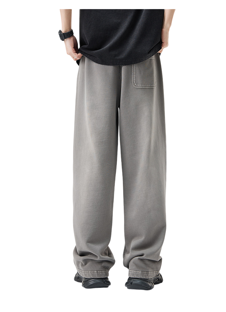 Baggy Washed Straight-Cut Sweatpants