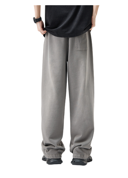 Baggy Washed Straight-Cut Sweatpants