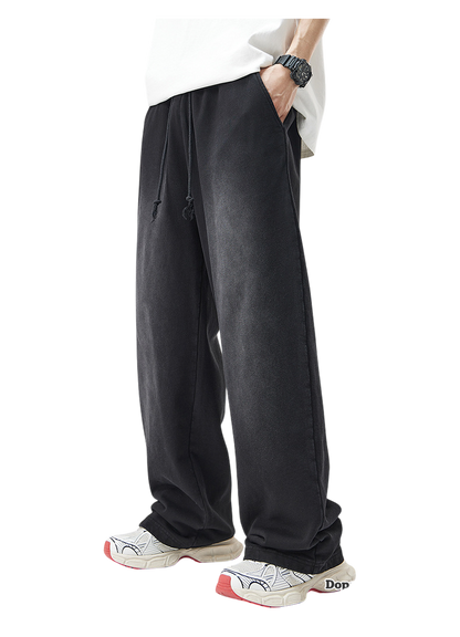 Baggy Washed Straight-Cut Sweatpants