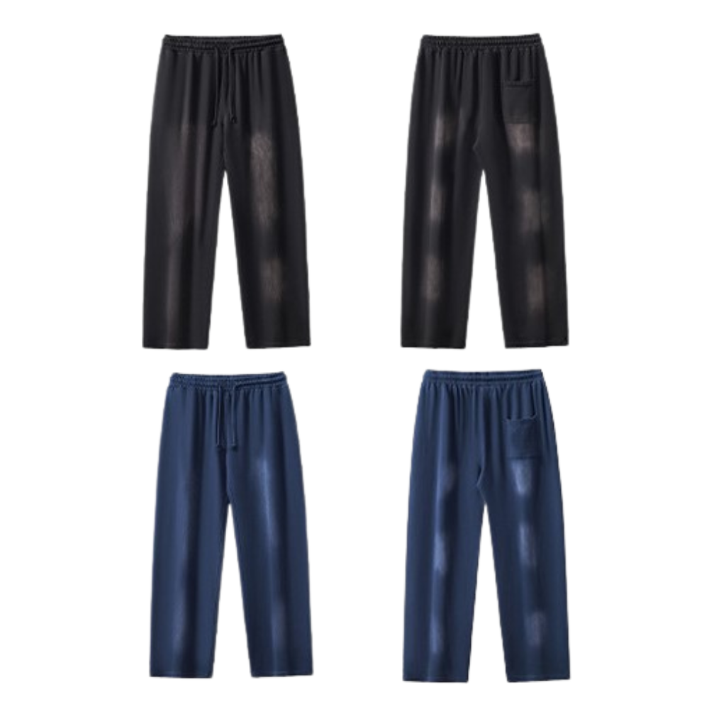 Baggy Straight-Cut Washed Sweatpants